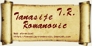Tanasije Romanović vizit kartica
